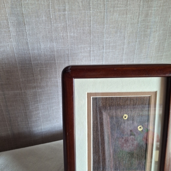 Dark Wood Rounded Edge Photo Frame w/ Matte - Picture 2 of 10